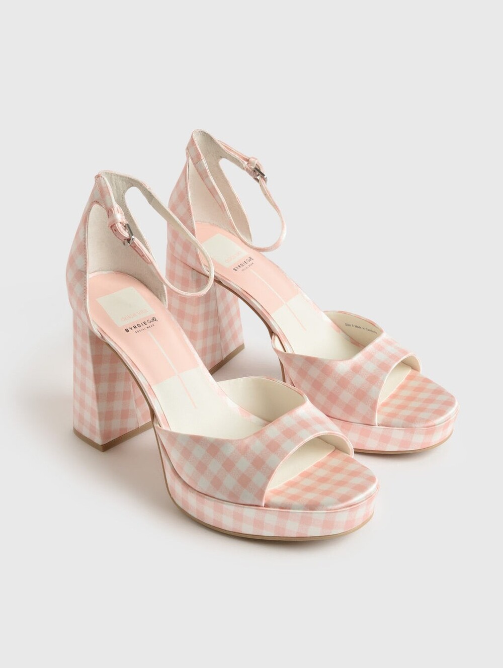 LAST PRICE New Dolce Vita Byrdie Gold Pandro Gingham Heels NO OFFERS - Picture 3 of 16
